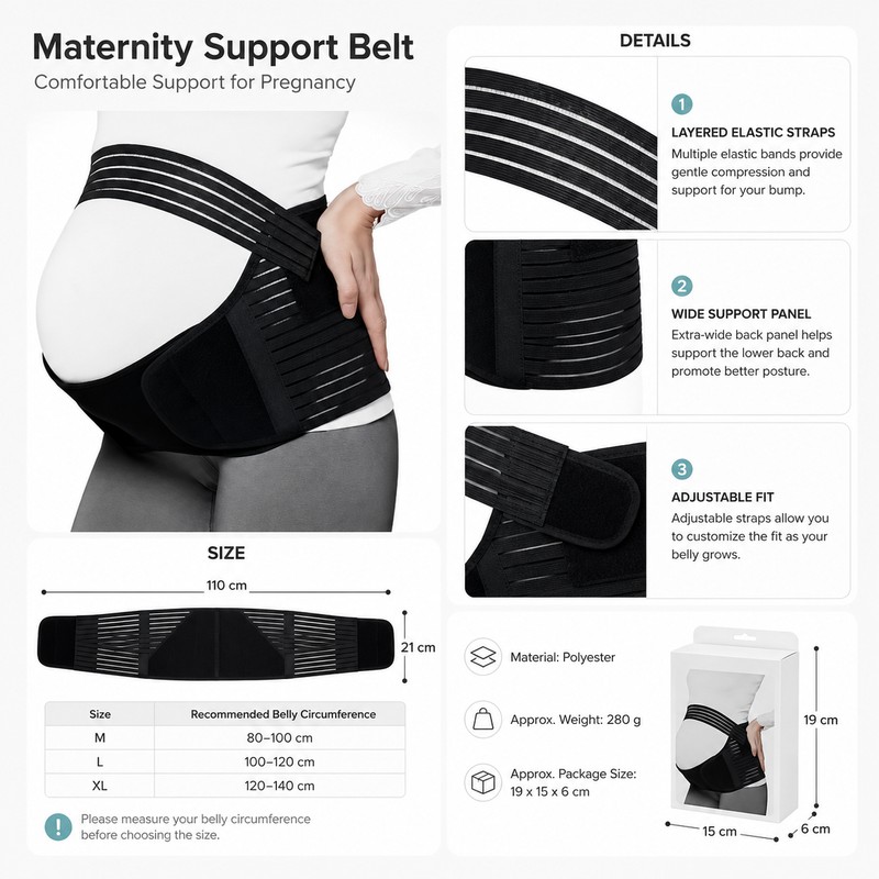 Adjustable Maternity Support Belt for Pregnancy – Breathable Belly Band