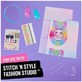 Cool Maker, Stitch ‘N Style Fashion Studio Refill with 2 Pre-Threaded Cartridges, Fabric and Water Transfer Prints, Arts & Crafts Kids Toys for Girls