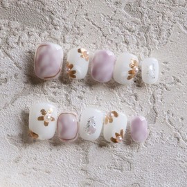 Moonstan ネイル ネイルチップ ジェルネイル ネイルシール パープル セルフネイル ネイルステッカー おうちネイル ネイルデザイン ジェルネイルシール ネイルパーツ (パープル２, XS)