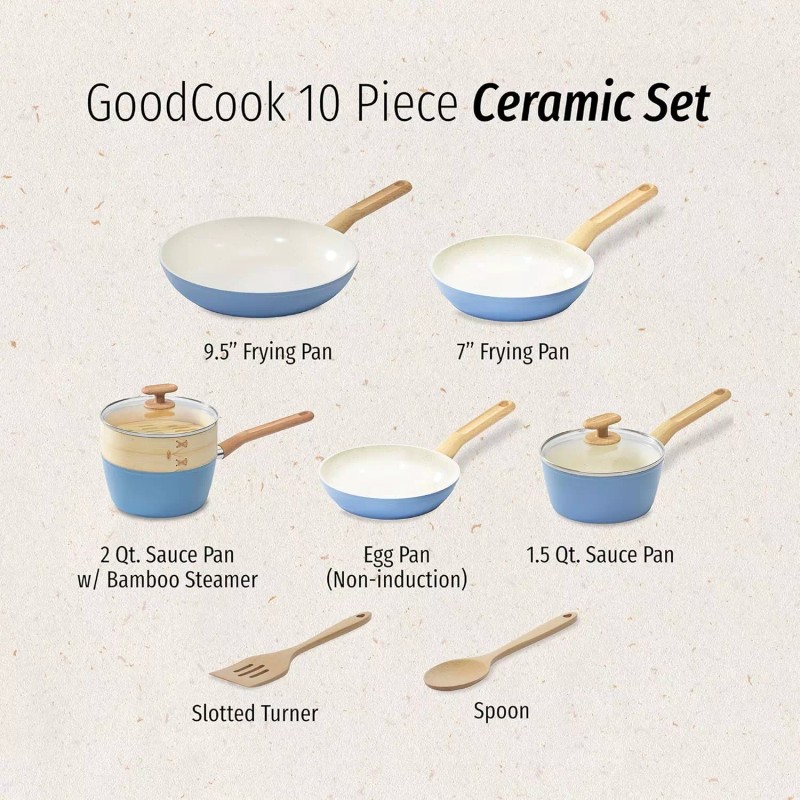 Bradshaw Home GoodCook 10-Piece Healthy Ceramic Titanium-Infus