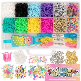 Rainbow Loom: AutoLoom Rainbow Bliss – Kit de manualidades de pulseras trenzadas y abalorio, banda de goma 2400, 1000 abalorio, telar automático, telar de dedos, juego de joyas, niños a partir de 7