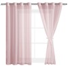 DWCN Blush Pink Sheer Curtains with Tiebacks Semi Transparent Voile