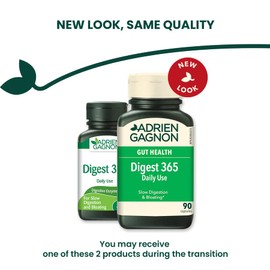 Adrien Gagnon - Digest 365 Natural Digestive Enzymes Complex 90 Capsules, Digestion Supplement for Gas and Bloating Relief, Restore Gut Health with Enzymes for Digestion