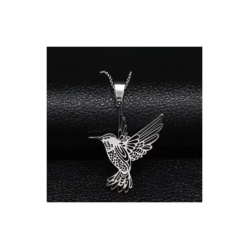 Jextech Collar Para Dama Pajaro Colibri Detallado Vintage Acero Inox