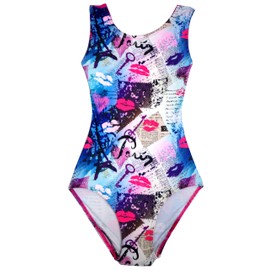 United All Around Gymnastics Leotards for Girls, Paris Open Back 13-14Y (AM) #900
