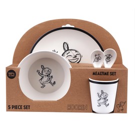 Barbo Toys Moomin Mealtime Set My - Moomin Children's Crockery Set - For Babies and Small Children - Crockery Set - ESS Set - Plate, Bowl, Cup and 2 Spoons - Moomin Valley Illustrations