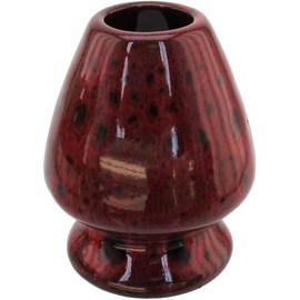 Matcha Tea Whisk Set - Bamboo Chasen and Red with Black Whisk Holder Set