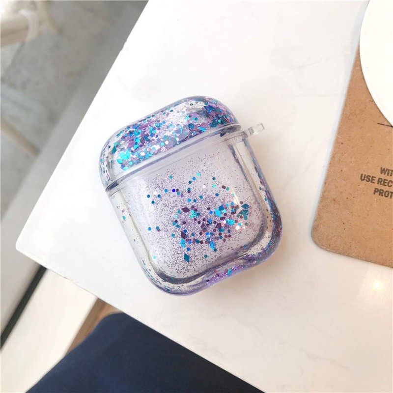 UnnFiko Bling Quicksand Case Compatible with AirPods 1/2, Cute Sparkle