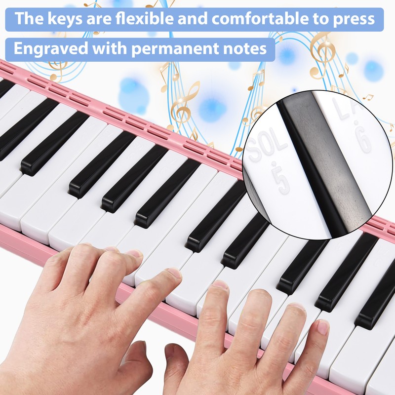 37 Keys Melodica Instrument Melodica Air Piano Keyboard with 2