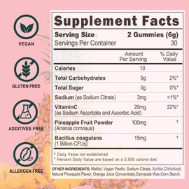Premium Feminine Balance Gummies - Women's pH Balance & Vaginal Probiotics Support with Immune Support - Vegan, Gluten-Free - Hawaiian Pineapple Flavor - 60 Count
