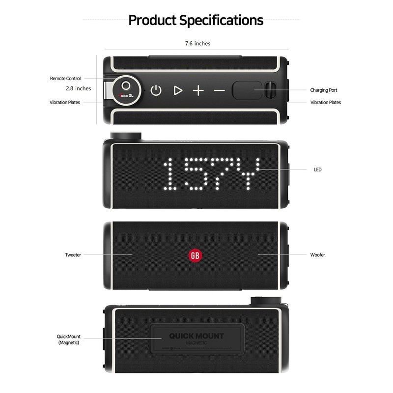 GOLFBUDDY Voice XL Magnetic Golf GPS Speaker - Distances Visible,