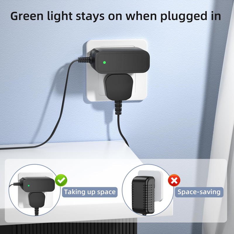 12V Charger Compatible with Shark FlexBreeze Fan, Replacement Power Adapter
