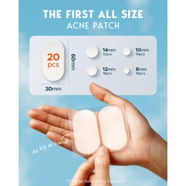 LitBear Large Pimple Patches, 168 Patches 5 Size, Acne Patches for Face, Body, Hydrocolloid Patches for Large Zit Breakouts with Tea Tree and Calendula Oil, Hydrocolloid Bandages for Acne Skin