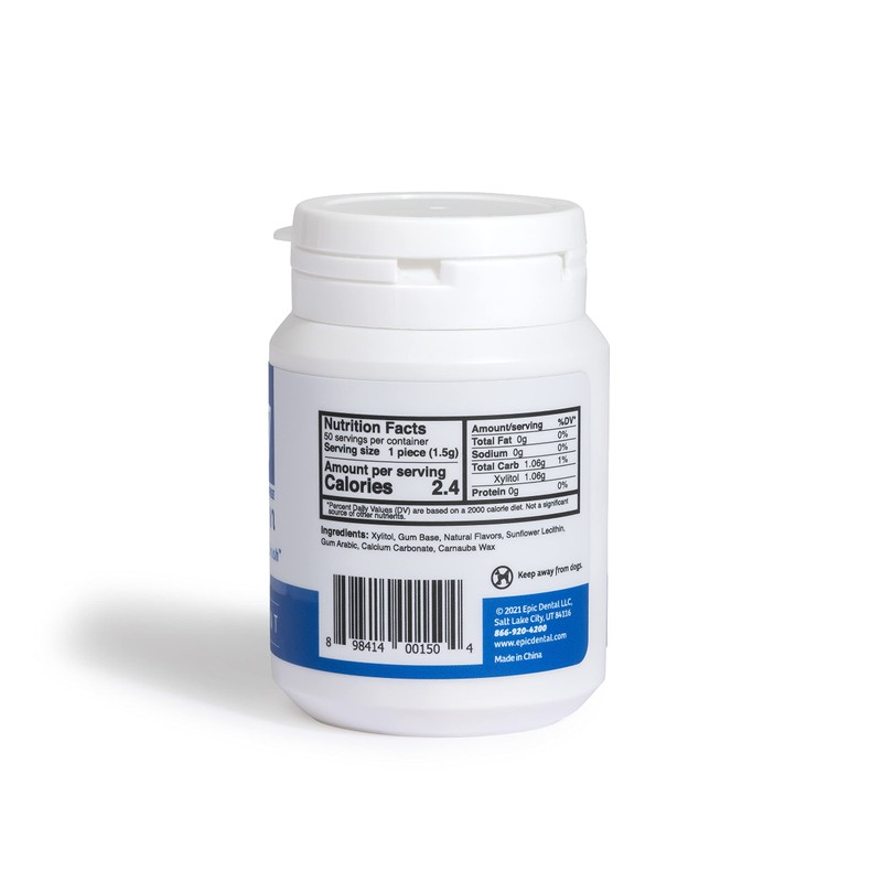 Epic 100% Xylitol Peppermint Chewing Gum - Sugar Free, Aspartame