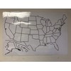 Blank US Map Laminated Dry Erase Poster, Reusable United States