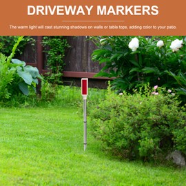 Uonlytech 2Pcs Solar Warning Landscape Lighting Solar Driveway Markers Driveway Markers Light Strobe