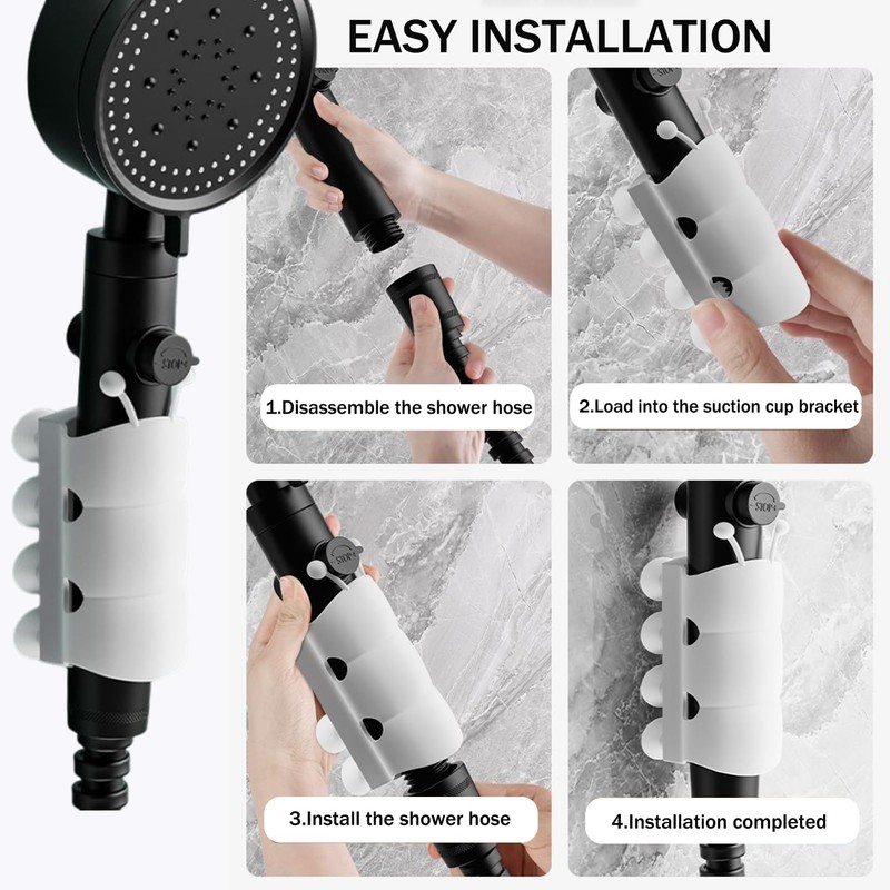 MIUPOO 360 Degree Adjustable Rotatable Handheld Shower Head Holder,Removable No