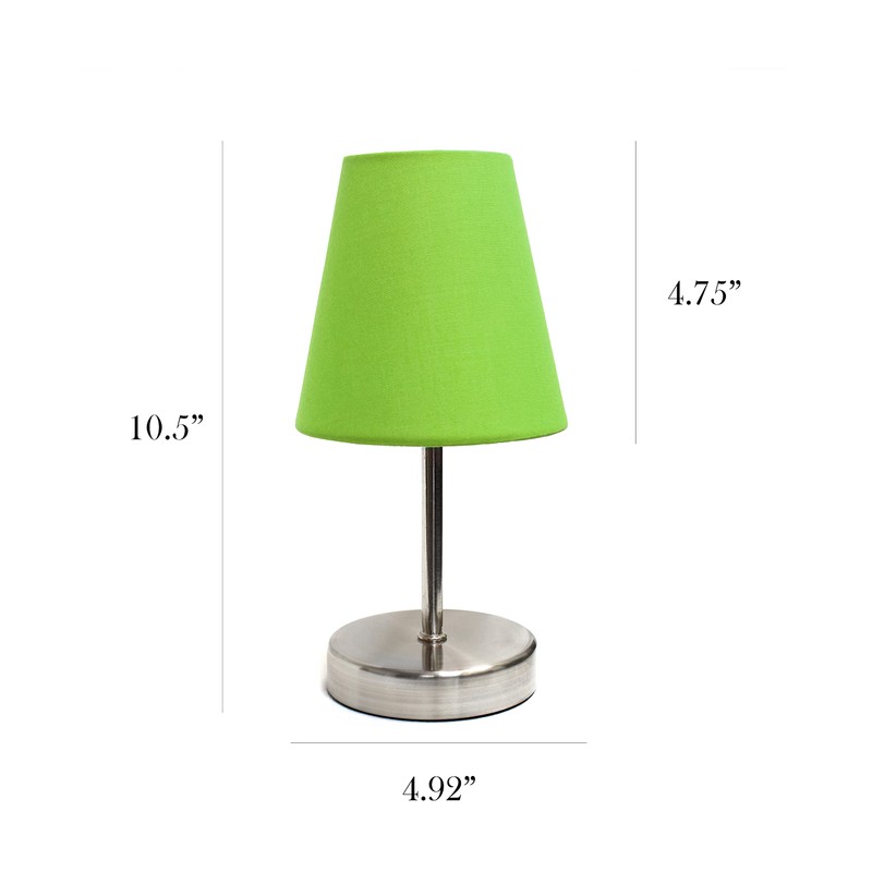 Simple Designs LT2013-GRN-2PK Sand Nickel Mini Basic Table Lamp with