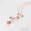 MignonandMignon Silver Plated Rose Pendant Necklace Initial Necklace Bridesmaid Jewelry