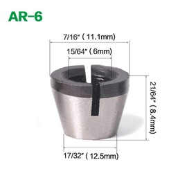 Bestgle 3 Packs Engraving Trimming Collet Chuck Woodworking Router Bit Clamping Adapter Tool 6mm 6.35mm 8mm