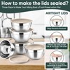 Herogo 5-Piece Mixing Bowls with Lids, 3 Grater Attachments, Stainless