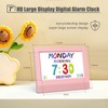 SENXINGYAN Kids Digital Alarm Clock Colorful, 7" Large LED Time