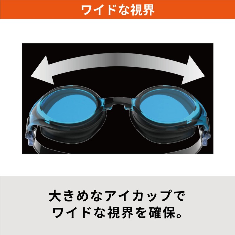SWANS SW-46re BLCB Swimming Goggles, Made in Japan, Clear Blue,