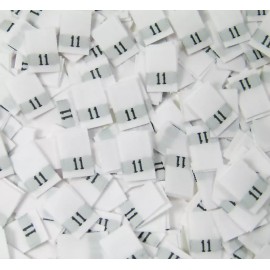 Sean Label 1000 PCS WHITE WOMEN TAFFETA WOVEN CLOTHING SIZE TAG LABELS - SIZE 11 - ELEVEN