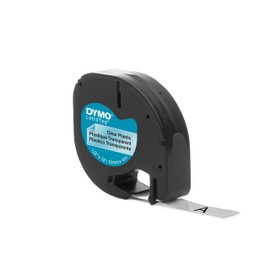DYMO LT Labeling Tape for LetraTag Label Makers, Black Print on Clear Labels, 1/2" x 13-Foot Rolls, 3 Count