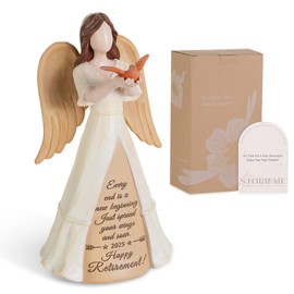 Storieme - Figura de ángel de jubilación 2025: regalo de jubilación feliz para mujer, compañera de trabajo, profesora, enfermera, médico, amiga, decoración de fiesta, regalos para mujeres jubiladas