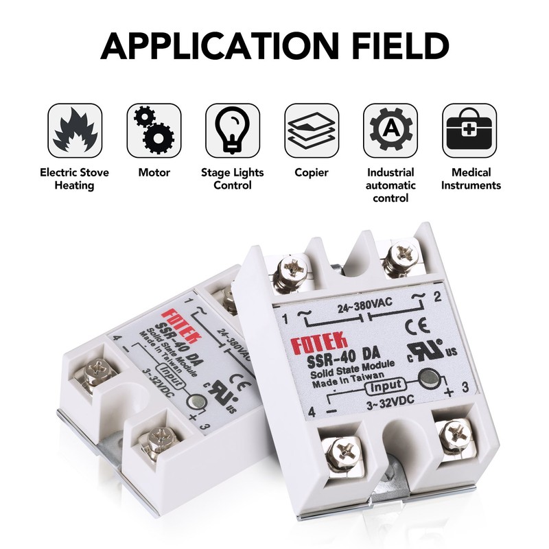 MYSWEETY 3PCS SSR-40DA Solid State Relay Single Phase Semi-Conductor Relay