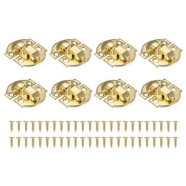 PATIKIL Small Metal Box Toggle Latch, 8 Pack Vintage Hasp Latch Lock Buckle Hardware with Mounting Screw for Wood Jewelry Cabinet Toolbox Ordinary Box, Gold