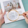 SUPERFINDINGS 10X Handheld Magnifying Glass Gold Magnifier with Aluminum Handle