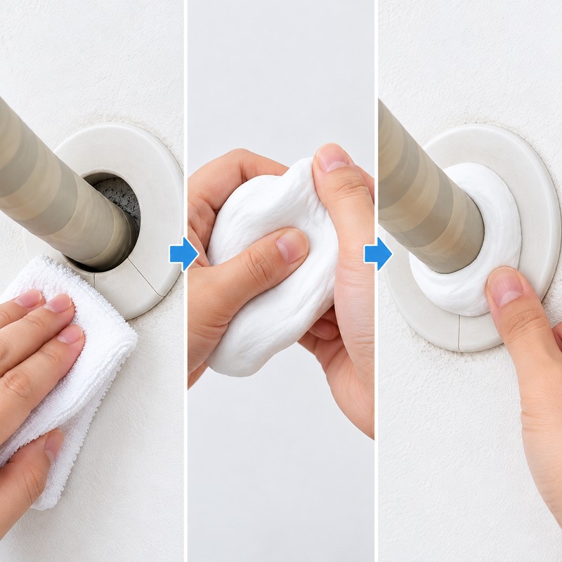 White Sealant Putty for Wall Holes and Pipe Gaps –