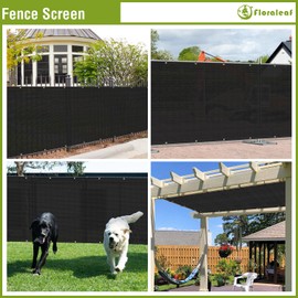 FLORALEAF 6'×50' Privacy Screen Fence Windscreen Mesh Shade Net Cover Heavy Duty Fencing Blockage for Outdoor Wall Garden Yard Backyard Balcony, Black