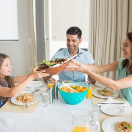 Serving Spoons Large, 10.9inch Stainless Steel Buffet Serving Spoons Set Long Handle Slotted Serving Spoons Large Spoons for Parties Kitchen (4)