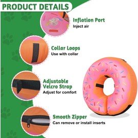 Inflatable Collar for Dogs and Cats, Medium Dogs Soft Pet Recovery Cone Collar, Dog Cone Alternative After Surgery, Adjustable Dog E Collars, Cone for Dogs After Surgery to Stop Licking