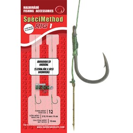 Haldorado SpéciMethod Rig 1, Barbed Hook Size 12, 8 cm Braided Line, 10 mm Bait Needle, Fine Fishing Rig