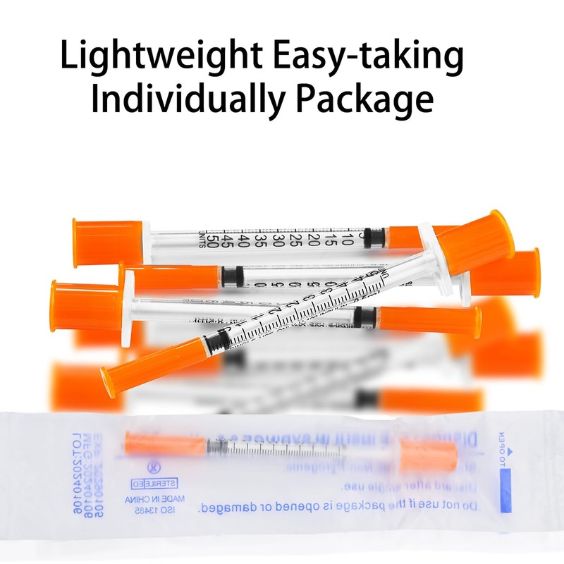 100Pack Lab Dispensing Transfer Liquid U-100-31 Ga, 1.0cc/mL Jeringas with