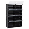 Flulep 7-Tier Portable 28 Pair Shoe Rack Organizer 14 Grids