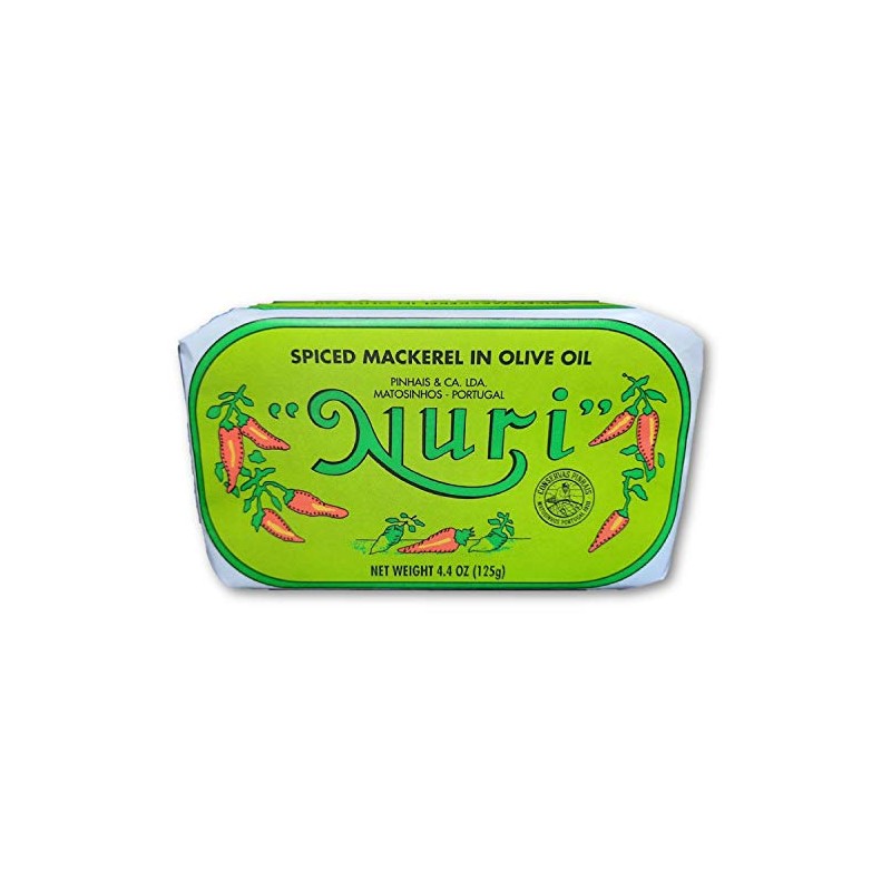 NURI Spiced Mackerel in Olive Oil 4.4 oz can (Whole