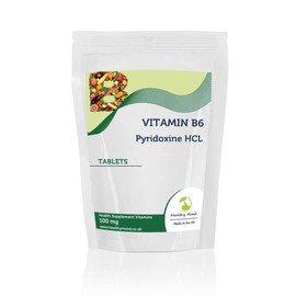 Vitamin B6 Pyridoxine HCL 100mg Food Supplement 60 Tablets Relief from PMS Symptoms Healthy Immune System Nerve and Cardiovascular Health HEALTHY MOOD UK Quality Nutrients