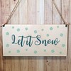 Second Ave Let It Snow Wooden Hanging Gift Rectangle Christmas
