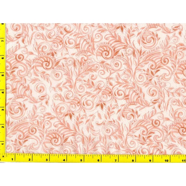 NA Swirling Light Orange Leafy Curls By The Yard CPAORA05670