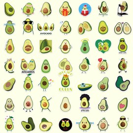 Dorgua 100Pcs Avocado Stickers, Non-Repetitive Funny Design Avocados Stickers, Cute Avocado Sticker Vinyl Waterproof Sticker for Water Bottle Laptop Decoration Party Supplies Holiday Gifts