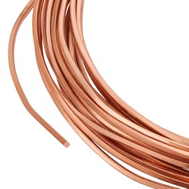 BENECREAT 6 m Square Copper Wire, 1.3 mm Flat Pure Copper Wire Craft Wire for Jewellery Making Gemstone Metal Foil Garden Sculpture Anchor Rose Gold