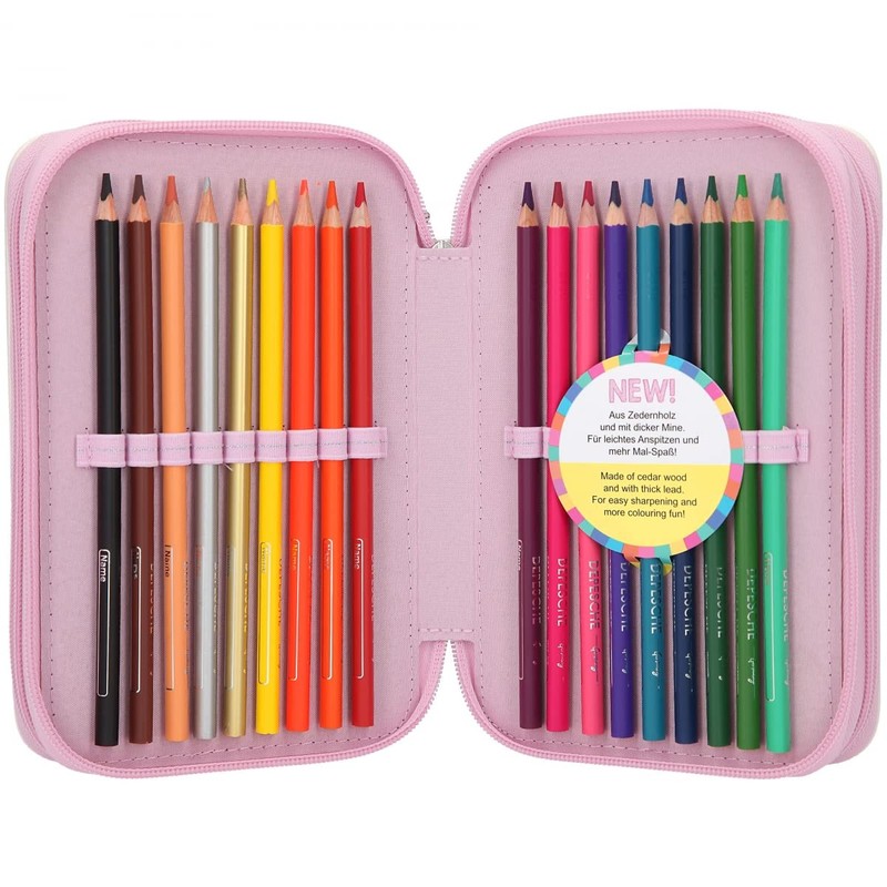 Depesche 10806 TOPModel Filled 3-Compartment Pencil Case Bling with Poodle