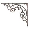 Wall Shelf Bracket Ornate Pattern Distressed Brown Cast Iron Brace