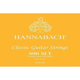 Hannabach Classical Guitar Strings Series 800 Super Low Tension silver-plated 3-piece bass set, 8007SLT, strings for guitar (silver-plated copper wire, low tension, for entry-level classical guitars).