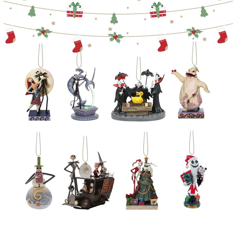 Gyoungt Nightmare Christmas Ornament Decorations, 8PCS Stocking Cap Funny Santa
